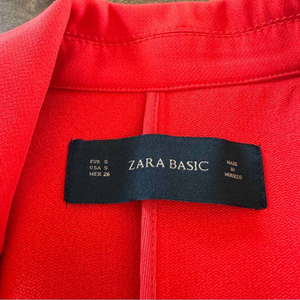 Zara Basic Red Mini Jacket Blazer - image 4